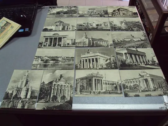 открытка набор всесоюзная сельскохозяйственная выставка 1958 15 шт №2707 Де купити