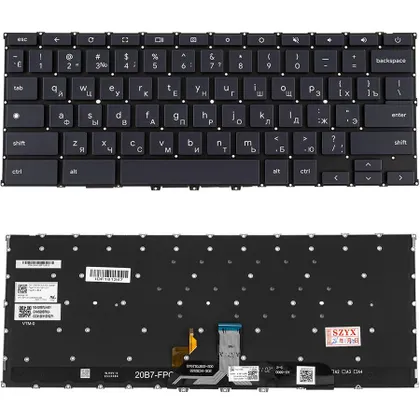 фото, Клавіатура для ноутбука ASUS (CX9400 series) rus, black, без фрейму, підсвічування клавіш
