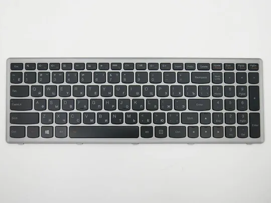 Клавиатура для LENOVO Z500 ( RU Black, с подсветкой, Серебристая рамка ). Оригинал З аукціону