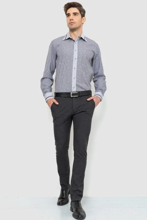 Купити Рубашка мужская в полоску, цвет светло-серый, 131R140096