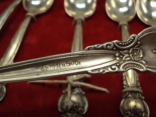 Набор столовые приборы десертные вилки и чайные ложки Роза мнц ссср лот 15 шт в коробке №14295 Продаж