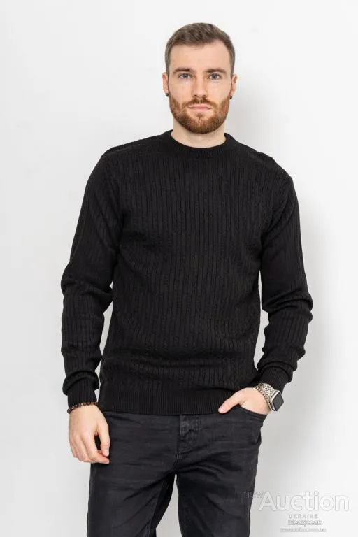 Свитер мужской, цвет черный, 161R880 Ціна