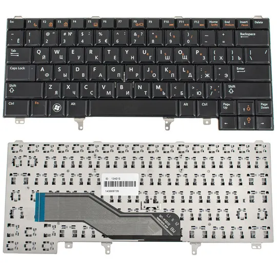Клавіатура для ноутбука DELL (Latitude: E5420, E6320, E6330, E6430) rus, black, без джойстика (без платки) Ціна