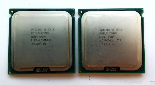 пара 4х ядерных процессоров Intel Xeon E5410 ( 2.33 GHz, 12M Cache, 1333 MHz FSB) LGA771 Ціна