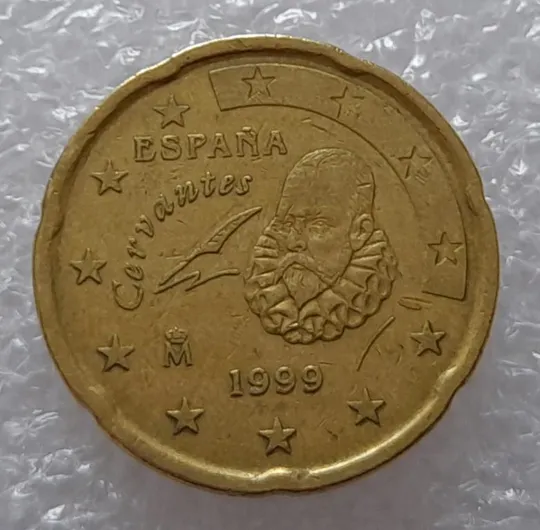 (2324) 20 євроцентів 1999 Іспанія (20 евроцентов 1999 Испания, Сервантес) Ціна