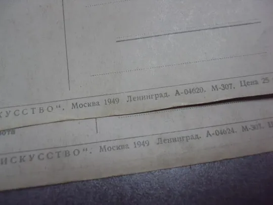 открытка г.пушкин мостик ворота 1949 шагина лот 2 шт №4574 Продаж
