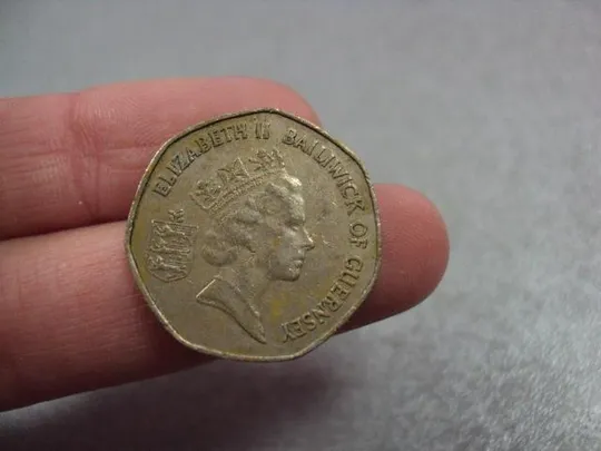 монета великобритания 20 пенсов 1989 гернси №9649 З аукціону