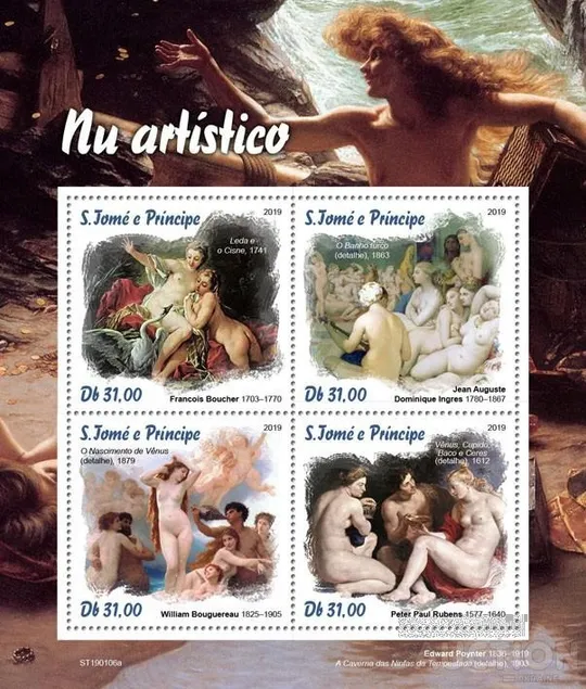 Купити Сан Томе и Принсипи-Живопись-2019.Чистый полный красивый комплект-Блок+М/Лист.MNH.