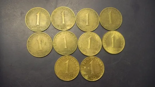 1 шилінг Австрія (порічниця), 10шт, всі різні Ціна