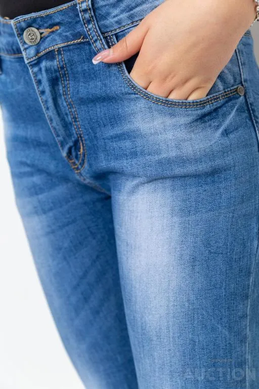 Джинсы женские с потертостями, цвет синий, 244RS10 Де купити