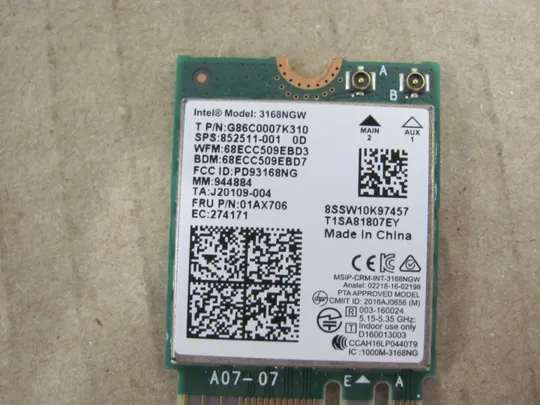 номер0335-19  WI-FI адаптер 3168NGW 01AX706 852511-001 для HP Pavilion 17-BS 17-B 17-AK 15-BS 14-CF 15-BW WI-FI карта Wi-Fi модуль бездротова мережева карта Wireless Card З аукціону