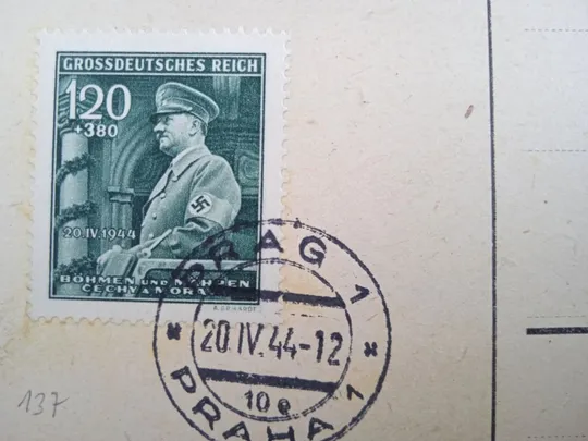 Купити Картка з маркою Гітлер 55 років  спецпогашення 20.IV.1944 Dc025