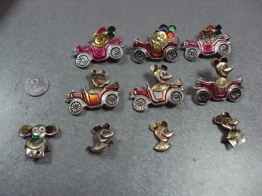 знак детский в автомобиле микки маус, мишка, чебурашка лот 10 шт №3680 Ціна