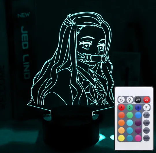 Акриловий світильник-нічник з пультом 16 кольорів Nezuko Kamado 4 tty-n002163 Ціна