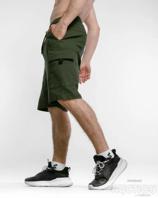 Купити Чоловічі шорти карго "Сhornobayivka" колір хакі