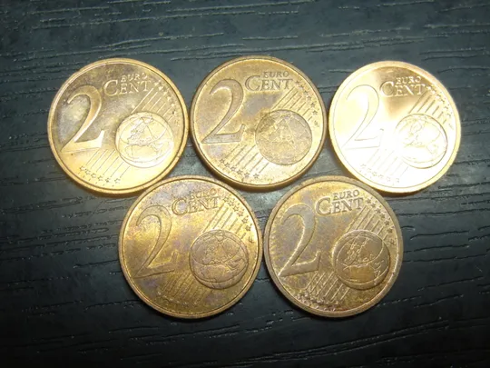 Купити 2 євроцента Естонія (порічниця), 5шт, всі різні