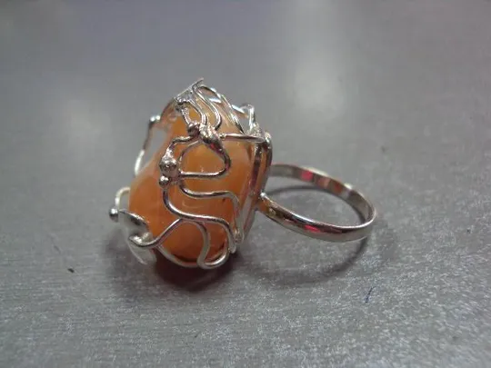 Кольцо сердолик листочки листья авторская работа серебро 925 проба Украина 14,53 г 18 р №11915 З аукціону
