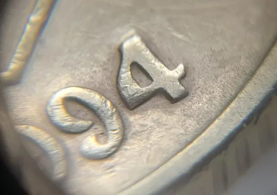 (4234) 25 копійок 1994 1ББк здвоєння року карбування, двійний удар (25 копеек 1994 брак) З аукціону