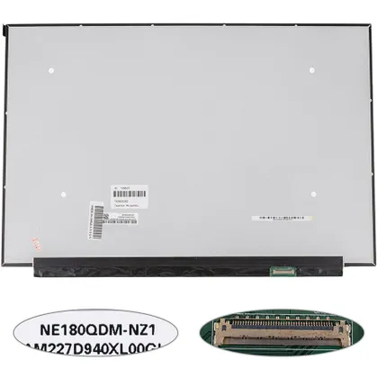 фото, Матриця 18.0" NE180QDM-NZ1 (2560*1600, 40pin(eDP, IPS, 165Hz), LED, SLIM(без планок та вушок), матова, роз'єм праворуч внизу) для