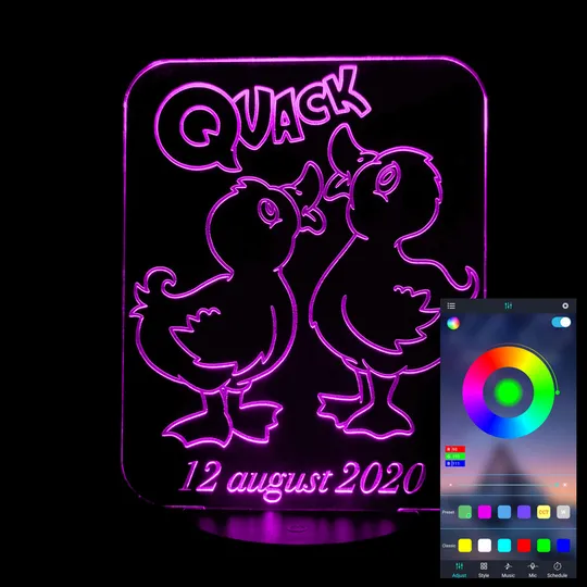 Акриловий світильник-нічник керування з телефона Каченята tty-n001597 Ціна