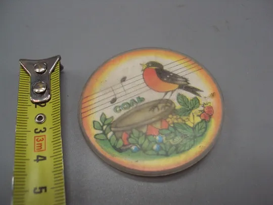 Знак круглый детский птичка снегирь поет ноты соль №17032 Ціна