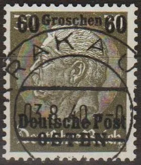 1939 - Рейх - GG - Надрук 60 Мі.10 _гаш Ціна