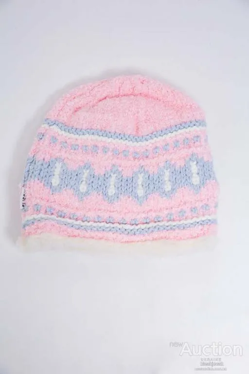 Детская шапка, розового цвета с узором, 167R7781 Ціна