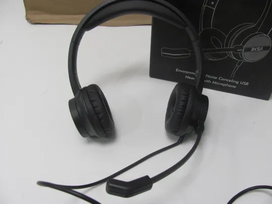 Дротові навушники з мікрофоном, ігрова гарнітура ПК/PS/Xbox Gamer для центру обробки дзвінків, офісу, call center EKSA H12 Black (14) З аукціону