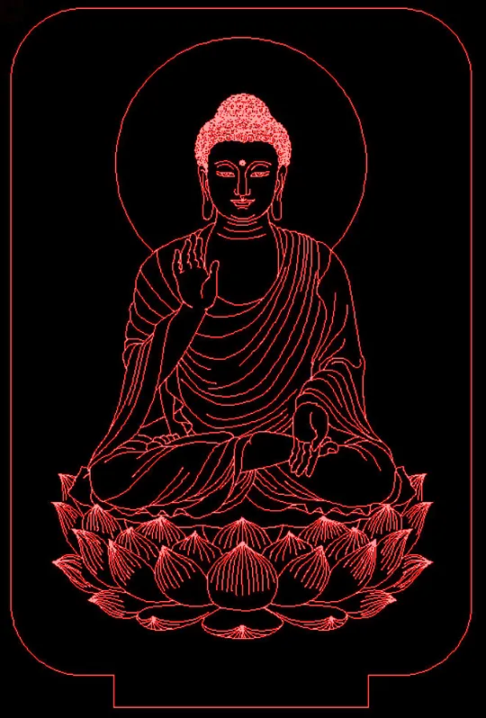 Акриловий світильник-нічник Будда червоний tty-n000691 Ціна