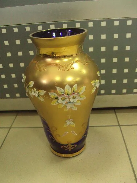 Ваза цветочки чешское стекло богемия №487п Ціна