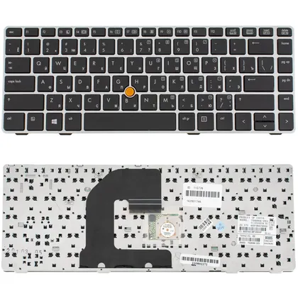 фото, Клавіатура для ноутбука HP (ProBook: 6460b, 6465b) rus, black, silver frame, з джойстиком