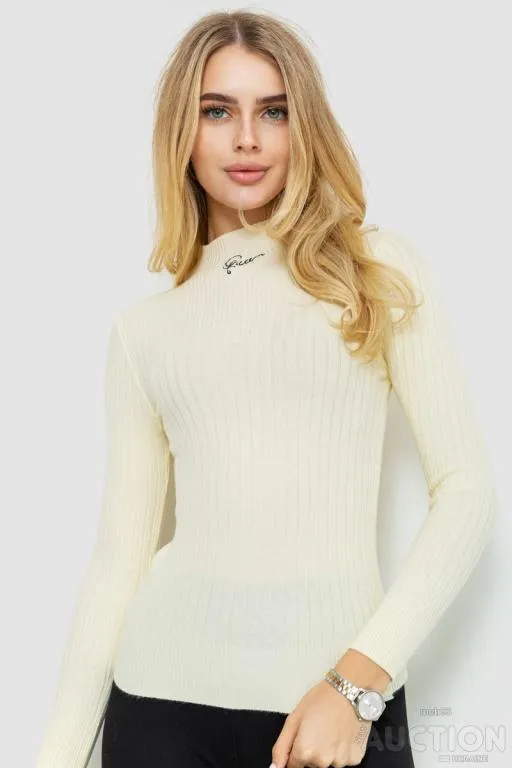Водолазка женская трикотажная, цвет кремовый, 204R035-1 Ціна