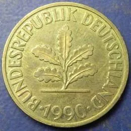 10 пфенінгів 1990 D ФРН Ціна