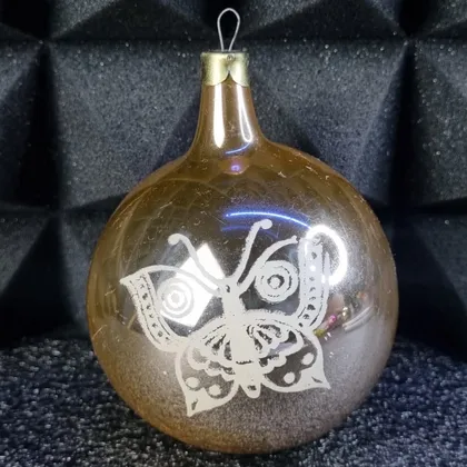 фото, Елочная игрушка «шарик с бабочкой» (ссср)