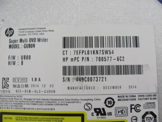 №259-6 DVD-привод 750636-001 для HP 15-G 15-R 250 g3 14-r053no оригінал Де купити