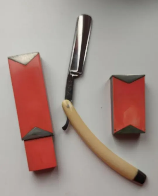 Купити Антикварная Опасная бритва SOLINGEN ручка зуб кашалота, редкая gt452