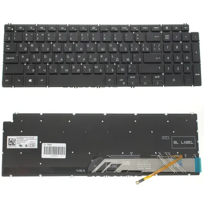 фото, Клавіатура для ноутбука DELL (Inspiron: 5584), rus, black, без фрейма, підсвічування клавіш
