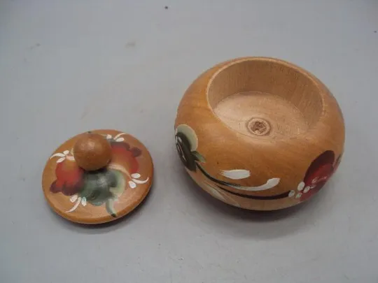 Шкатулка дерево роспись узор растения цветы высота с крышкой 6 см №57 Де купити