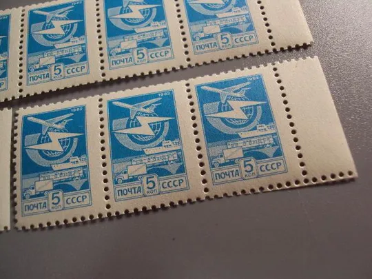 Марки сцепки ссср 1982 стандарт голубая 5 коп транспорт корабль самолет лот негаш №10474 Інтернет-аукціон