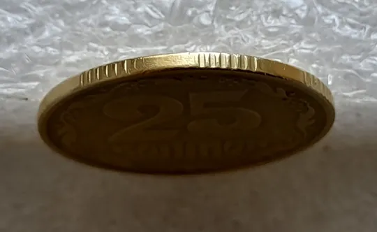 (1816да) 25 копійок 1994 1БАк розкол на аверсі (25 копеек 1994 1БАк брак раскол) Інтернет-аукціон