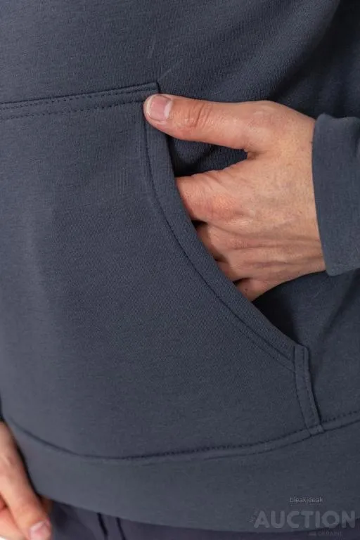 Худи мужской на флисе с капюшоном, цвет серый, 214R022-1 Де купити