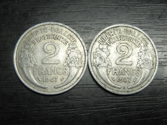 2 франка 1947 Франція (два різновиди) Ціна