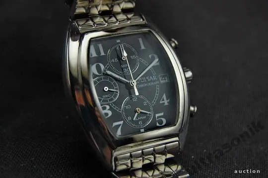 Годинник наручний хронограф PULSAR WR 30м мех.Seiko кал.7T62 черный Japan Вживане Де купити