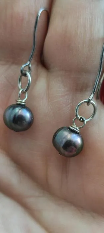 Интересные серьги из серебра с натуральным жемчугом, ручной работы.TNV152 Ціна