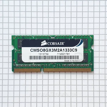 фото, Модуль пам'яті Corsair Value Select 4GB DDR3 1333MHz CMSO8GX3M2A1333C9 для ноутбука