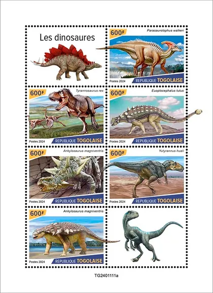 фото, Того-Динозавры -2024.Чистый полный красивый комплект-М/Лист.MNH