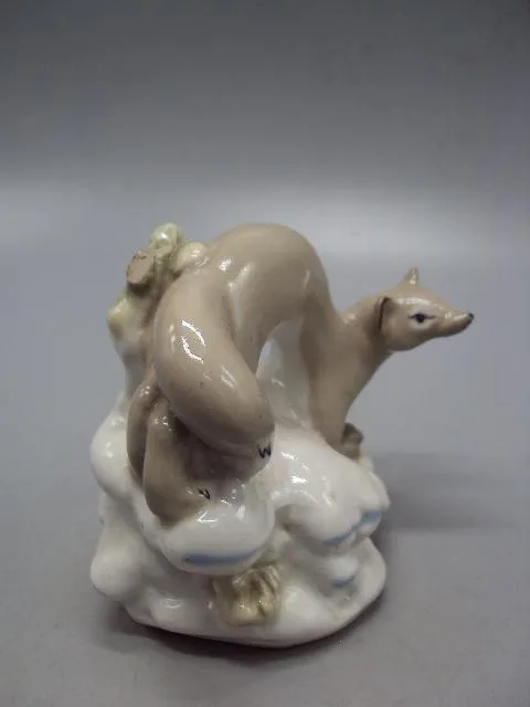 Фигура фарфор статуэтка ЛЗФИ хорек сурок ласка горностай высота 9 см, длина 9 см под реставрацию №38 Недорого