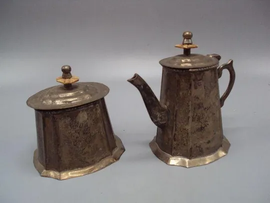 Набор кофейник чайник, сахарница и поднос королевский дом King's House Sheffield Collection №13674 Інтернет-аукціон