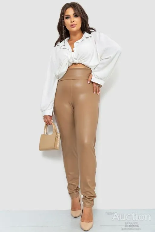 Лосины на флисе батал, цвет темно-бежевый, 102R271-1 Ціна