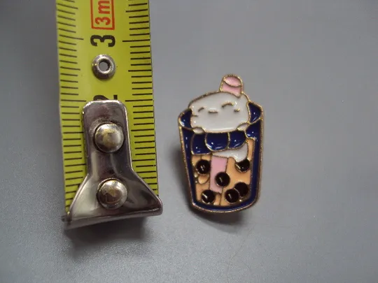 Купити Значок пін кіт напій Бабл ті котик Bubble Tea знак брошка №18447